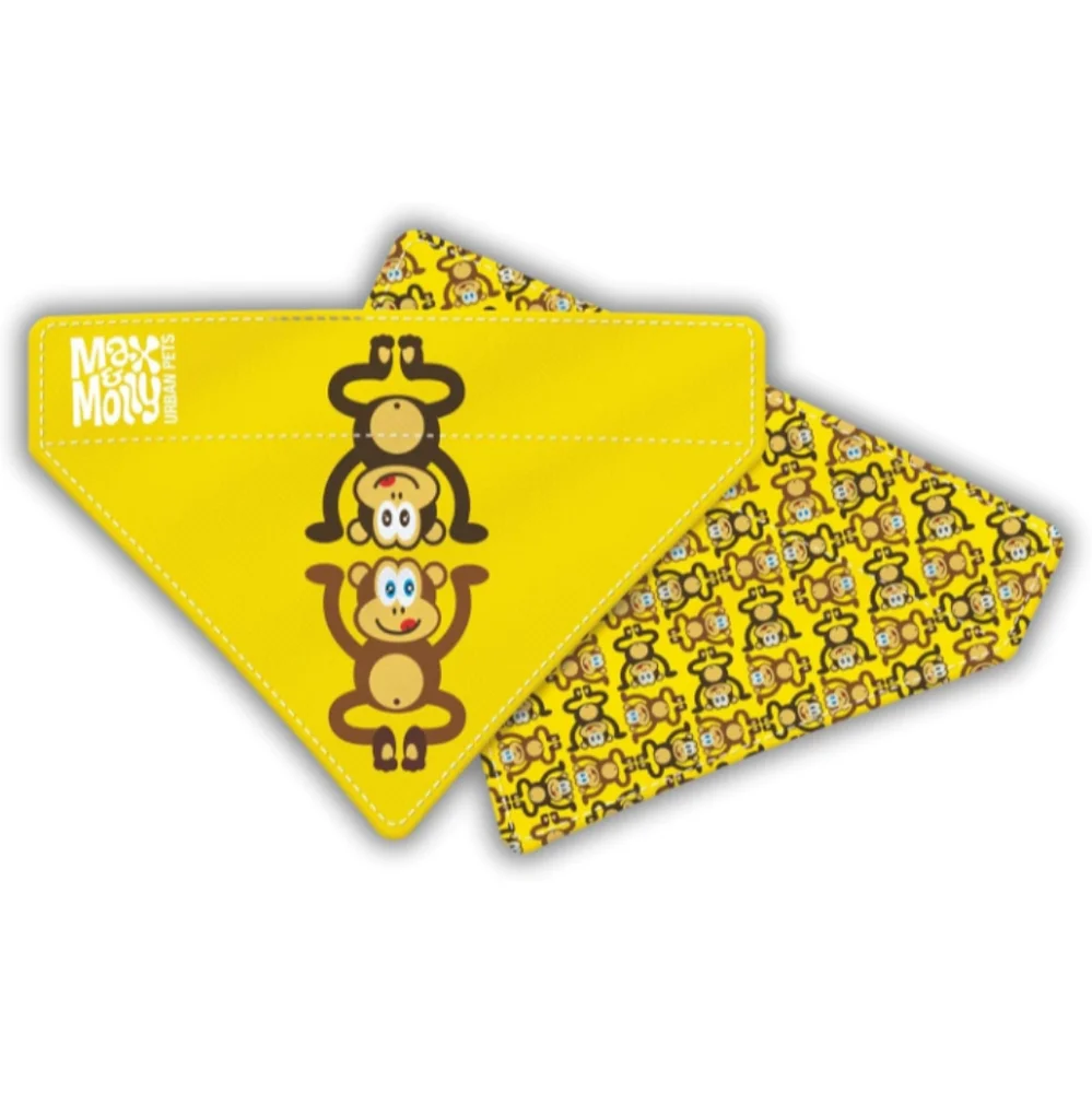 Max & Molly 2-in-1 Reversible Pattern Pet Bandana for Collars Set Of 3 Size NWOT